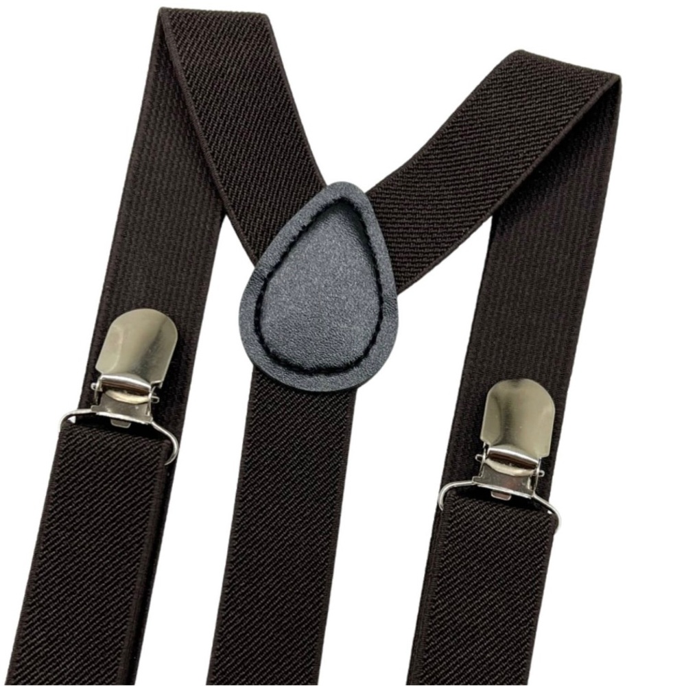 Dark Brown Elastic Suspenders